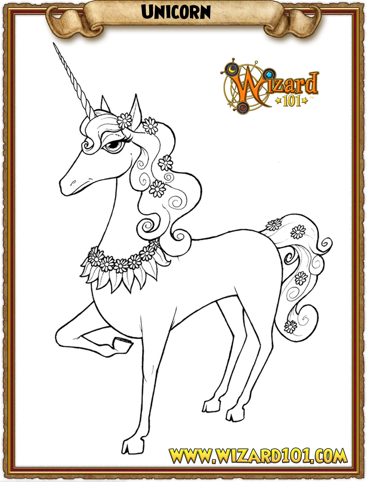 unicorn wizard coloring pages - photo #16